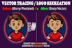 manual vector tracing and raster to vector