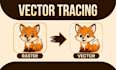 manually vector trace, redraw logo, image to vector fast