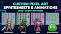 create custom pixel art spritesheets and animations for 2d game