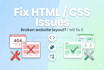fix HTML, CSS and PHP issues on your website