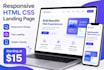 create a modern responsive HTML CSS landing page