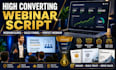 write a high converting webinar script, webinar slides and sales funnel