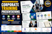 create corporate training presentations and workshop slide decks