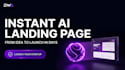 design and build an instant ai driven landing page for your startup