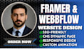 design webflow cms website, develop landing pages, fix issues, framer developer