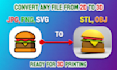 convert png, jpg or svg to stl 3d model