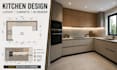 do kitchen design, cabinent design with layout and 3d rendering,