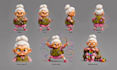 design a custom 3d pixar style character with model sheet