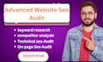provide an advanced website SEO audit, keyword research and competitor analysis