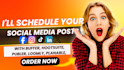 schedule your social media posts via buffer, hootsuite, publer, loomly, planable