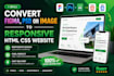 convert figma, psd, or image to responsive html css landing page or website