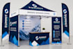 design a professional canopy tent, roller banner, feather flag or table