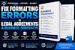fix formatting errors in legal agreements and business contracts