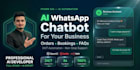 create an ai whatsapp chatbot to handle orders, faqs and bookings