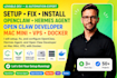 setup fix install openclaw hermes agent open claw developer mac mini vps docker