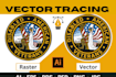 do logo vector tracing art and high resoluting image conversion as png,svg