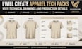 design clothing tech packs for apparel, streetwear, sportswear, and fashion bds