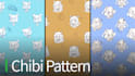 draw cute chibi sticker, then make it a background pattern