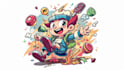make cartoon illustration for cover, tshirt or merchandise