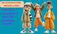 do 3d modelling, low poly design, 3d character rigging and blender rigging