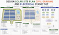 solar pv site plan, civil grading, and electrical single line diagram draft set