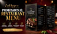 design a professional restaurant menu