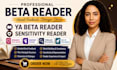 sensitivity ya beta reader for beta reading, romance beta reader, fantasy reader