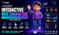 create interactive rive character animation with state machine