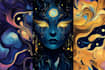 illustrate custom abstract psychedelic art and, graffiti art