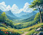 draw a natural landscape and background illustration