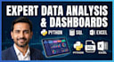 gather, analyze, clean and visualize data and make dashboard