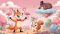 draw a cute and funny cartoon illustration
