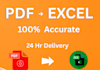 convert PDF to excel spreadsheet in 24 hours