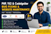 fix urgent PHP, yii2, codeigniter and mysql bugs in 24 hours