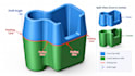 split plastic parts for injection molding with core, cavity parting line design