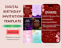 design digital birthday invitation canva template