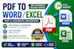 convert PDF to excel or word manually