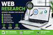 web research and data collection
