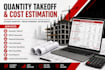 do quantity takeoff, cost estimation, and boq for construction projects