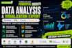 do data analysis, visualization, dashboards using python, sql and power bi