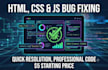 do html css and javascript bug fixing