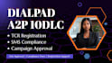 setup dialpad a2p 10dlc registration, tcr compliance