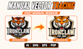 manually vector trace, redraw logo or image to svg