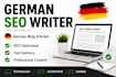 write SEO blog articles and website content in german