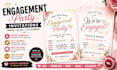 create engagement party design save the date invitation canva template desgin
