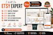 create etsy shop, etsy SEO listings and set up digital product store