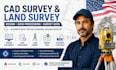 design cad survey, data processing, land survey, survey data