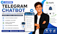 build custom telegram chatbot, ecoomerce saas business telegram bot chatbot