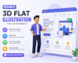 design a 3d flat illustration for your website
