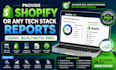 provide shopify or any tech stack reports using builtwith pro
